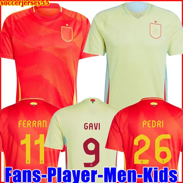 Euro 24 GAVI LAMINE YAMAL ESPAÑA camiseta de fútbol 24 25 camiseta de futbol PEDRI FERRAN 2024 2025 ANSU FATI RODRIGO camiseta de fútbol hombres kit niños conjuntos 33