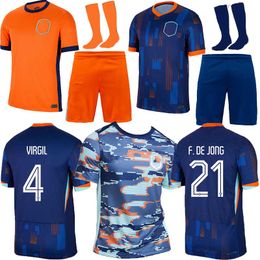 EUrO 24 Nederland 2024 25 MEMPHIS Voetbalshirt HoLLAnd JONG VIRGIL DUMFRIES BERGVIJN KLAASSEN BLIND DE LIGT Heren Kindertenue Nederlands pre-match training Voetbalshirt