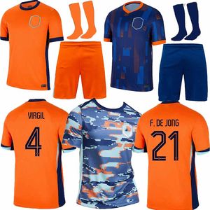 24 Pays-Bas 2024 25 Memphis Soccer Jersey Holland Jong Virgil Dumfries Bergvijn Klaassen xxxl 4xl de Ligt Men Kid