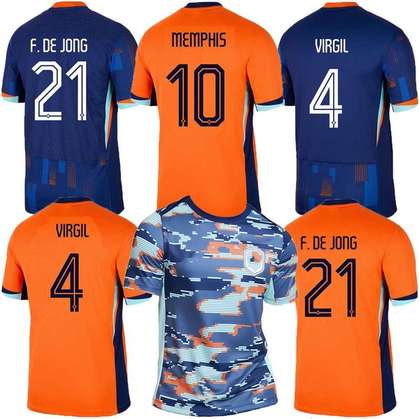 24 Países Bajos 2024 25 Memphis Soccer Jersey Holland Jong Virgil Ake Klaassen XXXL 4XL DE LIGT Men Kids Kit Dutch PRE Match Entrenamiento Fútbol Camiseta