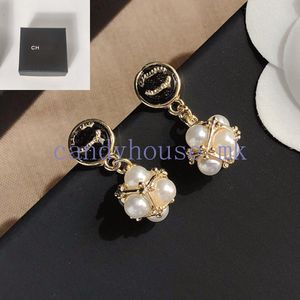 Boucles d'oreilles de concepteur de style euro-américain Lettre en diamant Marque Earl Trop en acier inoxydable 925 Crystal argent Men de boucle d'oreille Femmes Gémier d'anniversaire de mariage avec boîte