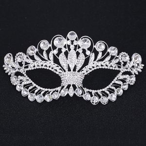 Masque Sexy en strass avec couronne faite à la main, style euro-américain, cadeau créatif pour mascarade, Cosplay, princesse, déguisement de boîte de nuit