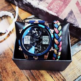 Reloj personalizado de estilo euroamericano para hombre, tres movimientos, multifunción, luminoso, despertador, fecha, moda, reloj de cuarzo, Street Watch