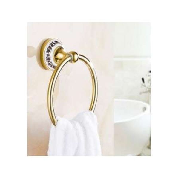 Porte-anneau de serviette de salle de bain européen, porte-serviettes, décoration en céramique Antique, espace en aluminium, accessoires de salle de bain