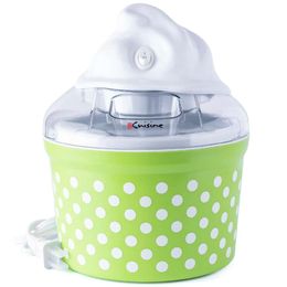 Euro Cuisine Crème Glacée, Yaourt Fait Maison et Glace Molle pour Enfant, Équipée de 4 Tasses en Verre - Bol Congelé Double Isolation, Palette Agitateur, Couvercle