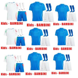 Euro Cup 2024 Italie Kid Soccer Jersey Fan Version TOTTI CHIESA BARELLA BUFFON DE ROSSI R.BAGGIO Italia Football Shirt 23/24 Uniforme Rétro Maglie Da Calcio