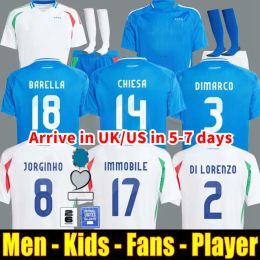 2024 Soccer Jerseys Player-versie Maglie da calcio Totti Verratti Chiesa 23 24 25 voetbal T-shirts Men Set Kids Kit Uniform