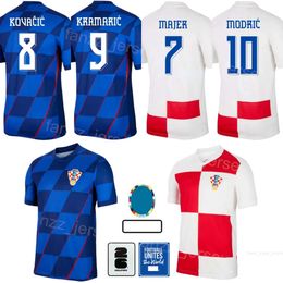 Euro Cup 2024 Soccer Croacia Jersey 10 Modric 8 Kovacic 11 Brozovic 15 Pasalic 4 Perisic 7 Rakitic 17 Mandzukic 7 Majer Kroatië voetbalshirt Kits Nationaal team