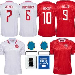 Euro Cup 2024 Soccer Denemarken Jersey 12 Dolberg 2 Andersen 7 Jensen 11 Skov Olsen 13 Kristensen 6 Christensen 8 Delaney Schmeichel voetbalshirt Kits Nationaal team