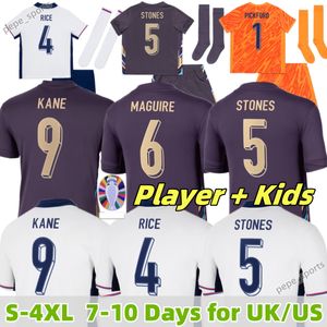 Euro Kane Bellingham National Soccer Jerseys Mount Rashford Sterling Sancho Grealish Foden Saka 2024 25 Engeland voetbal Shirts Player Kids Kit 3xl 4xl