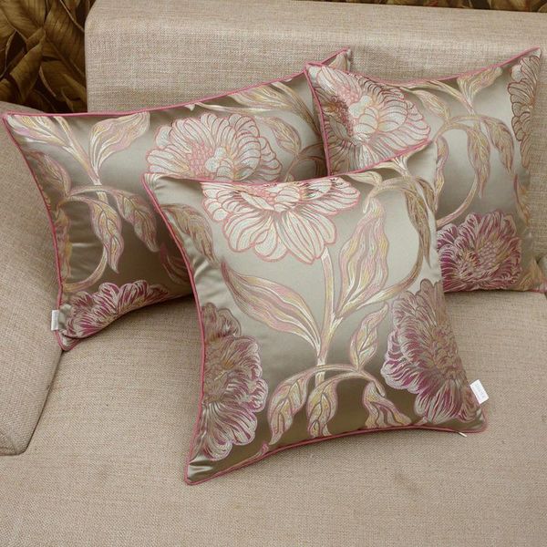 Euro Top Luxe Élégant Rose Floral Canapé Décor Coussins Housse De Coussin Maison Almofada Cojines Décoratif Recommander 1 Pc Coussin/Decorativ