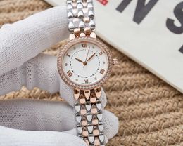 Euro Word Brand Fashion Female Designer Watch Quartz Movement Silver Gold Dress Watch Women Round Dial Roundless Steel Table Original Buckle Casual Luxury