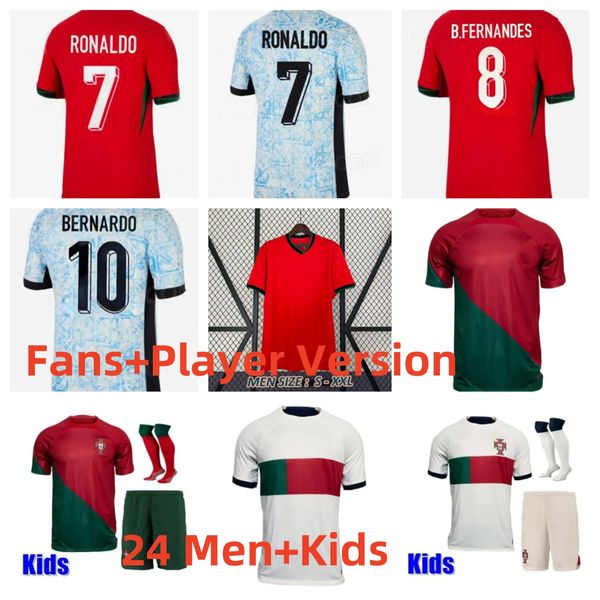 Euro24 25 Portugues Portugal Jerseys de fútbol Ruben Ronaldo Portugieser Portugués 2024 Fútbol Fútbol Avistados de jugadores Versiones Camiseta Kits Copa mundial infantil Equipo de Copa Mundial