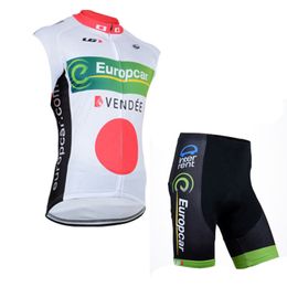 EUROPCRA Team Hommes Cyclisme Jersey Set Sans Manches Vélo Tenues De Course Uniforme De Vélo D'été Respirant Vêtements De Sport Gel Pad Shorts Costume Ropa Ciclismo S21033004