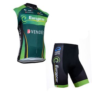 Europcra Team Mens Fietsen Mouwloos Jersey Vest Bike Outfits Racing Fiets Uniform Zomer Ademend Sport Slijtage Gel Pad Shorts Suit Ropa Ciclismo S21033005