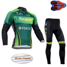 EUROPCRA Team Winter thermique polaire cyclisme Jersey Set Team hommes Sport équitation porter vélo VTT vêtements plus chaud vélo uniforme 267u