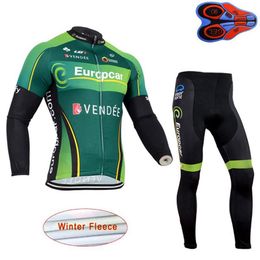 Equipo EUROPCRA, conjunto de Jersey de ciclismo de lana térmica de invierno, ropa deportiva para hombres, ropa de ciclismo de montaña, uniforme de bicicleta más cálido 288v