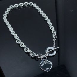 Europa America Fashion Bracelet ketting dame vrouwen gegraveerd 925 t initialen brief hart hanger dikke keten sieraden sets