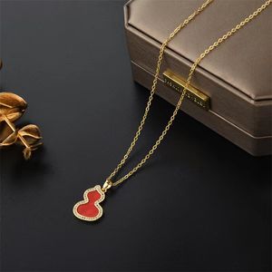 Ensembles de bijoux à la mode européenne et américaine pour femmes, bijoux en or de styliste, colliers et pendentifs en forme de gourde, beaux cadeaux pour filles, vente en gros