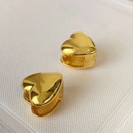 Europa America Fashion Jewelry Smooth Gold Ploated Heart Oorrings For Woman Beroemde Designer Brand Girl Gift Trendy