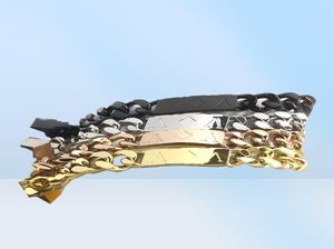 Europe Amérique Fashion Hommes Lady Femme Bracelet Titane Steel 18K Bracelets à chaîne épaisse en or avec la lettre V Four à quatre feuilles 4055173