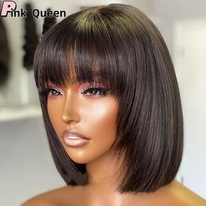 Europe Amérique perruques en dentelle brésilien 2x4 Lace Lace Front Perruque courte coiffure humaine Wigs Remy Hair 4 * 4 dentelle Bob Bob Bob perruque raide pour les femmes Swiss Lace