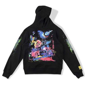 Europa en Amerika 999 Club Cosmic Racer Hoodie Big V Heren Street Street Style Print Pullover