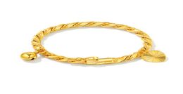 Europa en Amerika Baby Lovely Bangles Yellow Gold Pells Baby Bracelet Bangles For Babies Kids Leuk cadeau9482097