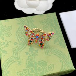 Europa en Amerika Cluster Rings Mooie kleurrijke diamant vlinderring vrouwen populaire designer Hoogwaardige sieradenaccessoires geselecteerde geliefden geschenken