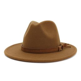 Chapeau melon en laine noire, mode européenne et américaine, nouveau Style automne et hiver, Fedora Hat297L