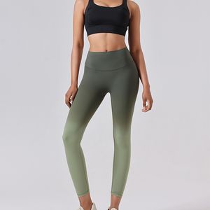 Pantalon de yoga nu à haute élasticité pour l'Europe et l'Amérique Pantalon de fitness de sport de hanche de pêche au miel transfrontalier taille haute (CK2302)