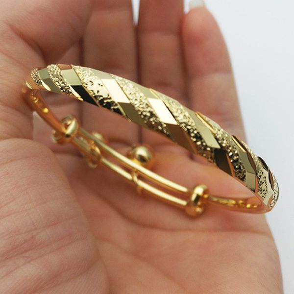 Europe et Amérique Hotsale Unisexe Bébé Bracelets 24K Or Jaune Plaqué Bracelet Bracelets pour Enfants Enfants Beau Cadeau