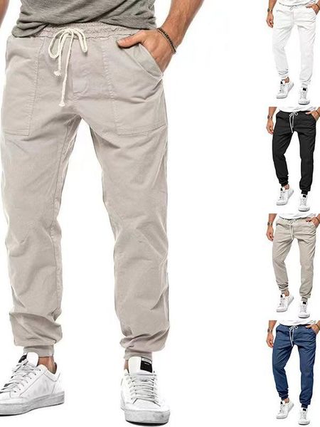 Pantalones de hombre de Europa y América primavera y otoño pantalones de polainas sueltas casuales para hombre pantalones de carga al aire libre de ajuste casual