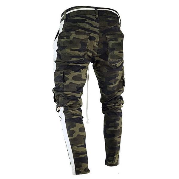 Jean slim multi-poches pour hommes, vêtements d'europe et d'amérique, avec sangle latérale, Camouflage, 269f