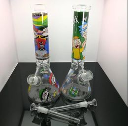 Europa en Amerika rookpijpen Hookah Bong Glass Rig Oil Water Bongs Dikke Drukte Sticker Glass Sigaretten Set met een hoogte van 35 cm