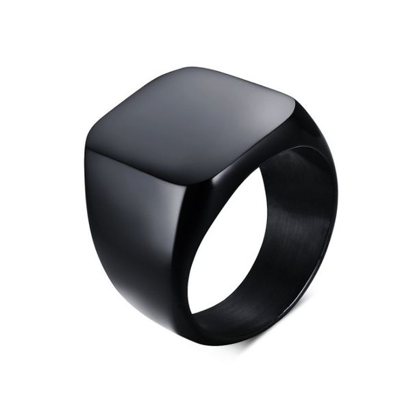 Europa y América de moda de alto pulido defienden el anillo de acero inoxidable Scratch 316L chapado en oro negro plateado para hombres al por mayor