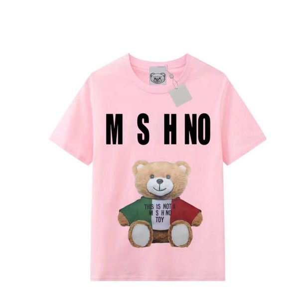 Europe et Amérique T-shirt pour femmes Desgn Hot Summer Cotton Teddy Bear Modèles de style graphique à la mode avec des lettres T-shirts pour hommes Chemises décontractées à manches courtes Tee Tops