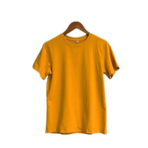 Europe et les États-Unis explosifs d'été pour femmes purs coton couleur unie continue décontractée cou rond t-shirt à manches courtes femme