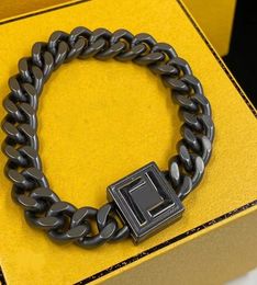 Europa en de Verenigde Staten Hip Hop Cuba Link Chain Bracelet Black Heavy Industry Designer Bracelet Unisex542592222