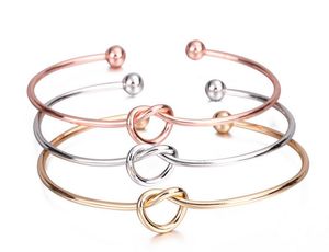 Europa y los Estados Unidos joyería pulseras de viento simple brazalete personalizado nudo pulsera corbata brazalete para mujeres niñas al por mayor