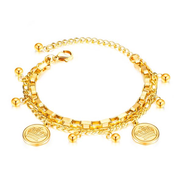 Europa y los Estados Unidos nueva pulsera todo en uno moda multigrado pulsera de oro de 18 quilates cuentas femeninas amor titanio acero dama joyería de mano