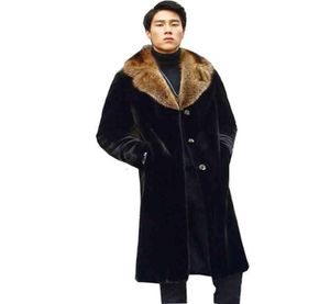 Europe et les États-Unis Nouveaux grandes imitation Fox Long Coat Fur One Men039s Taille de la veste S4XL 5XL6402638