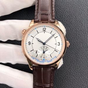 Reloj para hombre de moda popular en Europa y Estados Unidos, 42 mm de diámetro con movimiento, segunda zona horaria, esfera con pantalla de 24 horas, caja de acero fino 316L