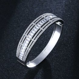 Europa en de Verenigde Staten verkopen zoals hete gebak mode klassieke pak rvs armband ring inlay zirkoon sieraden Q0719