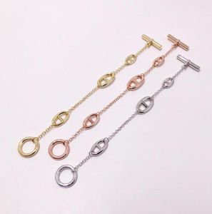 Europa en de Verenigde Staten verkopen sieraden koper Goldplated Smooth Pig Nose Day Ot Buckle Bracelet in drie kleuren2045132