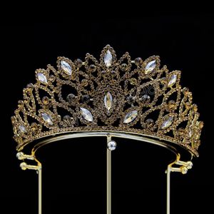 Europa Barokke Koningin Prinses Kristal Tiara Kroon Voor Vrouwen Bruiloft Vintage Bruids Kroon Haar Jurk Accessoires