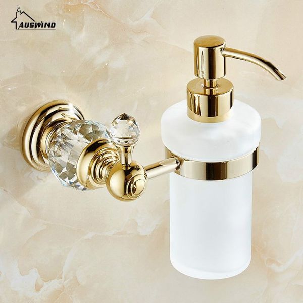 Europe en laiton Crystal Liquid Soap Dispentier Antique Grosted Very Container Bottle With Silver Finish Bathroom Products ZY10 Y200402784