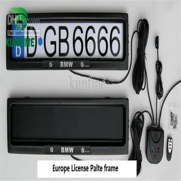 Cadre de plaque d'immatriculation de voiture européenne avec plaque de couverture d'immatriculation de télécommande 221e