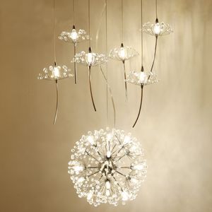  Lámparas colgantes Europa Araña de cristal Tienda de ropa Restaurante Sala de estar G4 Iluminación LED Escaleras Droplight American Flower Lamp