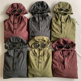 Europe Designer Men à deux objectifs Sweat à capuche Mélange de coquilles teintes Tull Over Goggle Veste extérieure Casual Coat Sports Interchange Veste Vestes Emodern888